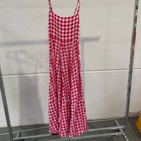 S/W/F Anthropologie gingham apron midi dress - Picture 1 of 5